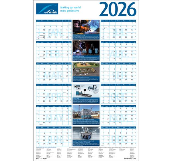 Linde Large Poster Year-At-A-Glance Wall Calendar